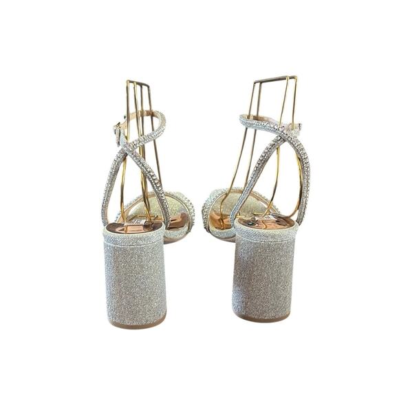 Badgley Mischka Becca Jeweled Dressy Block Heel Sandals NEW Size 6.5 - Picture 6 of 12